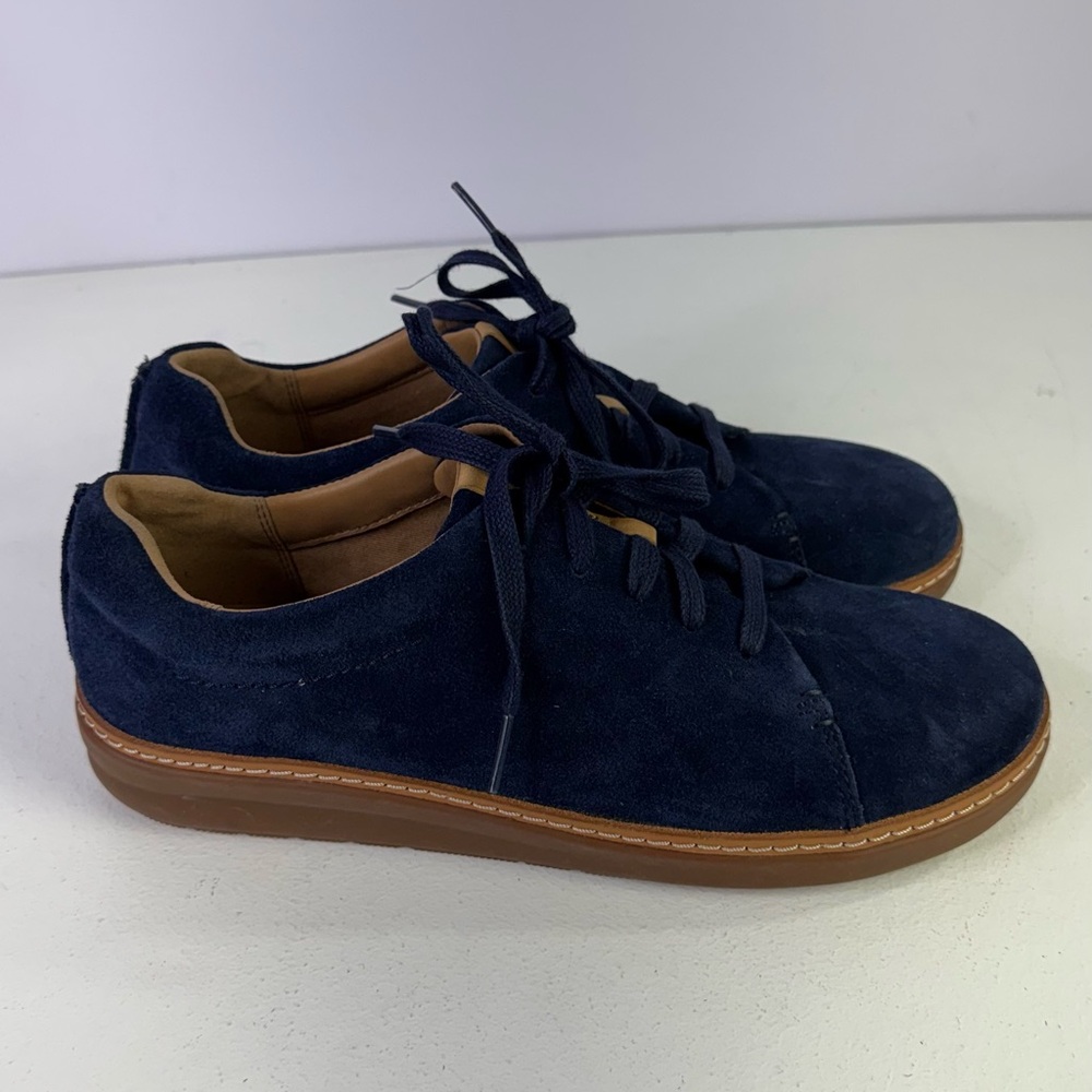 Blue Suede Velvet Clark’s Sneakers Size 10 New - Picture 2 of 6